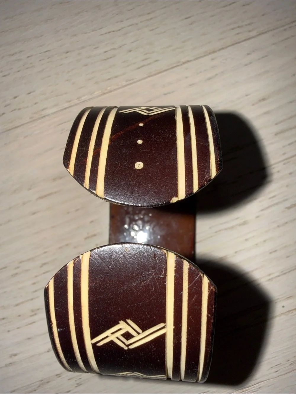 Brown and Cream Cuff Bracelet - Stylish Open Bangle